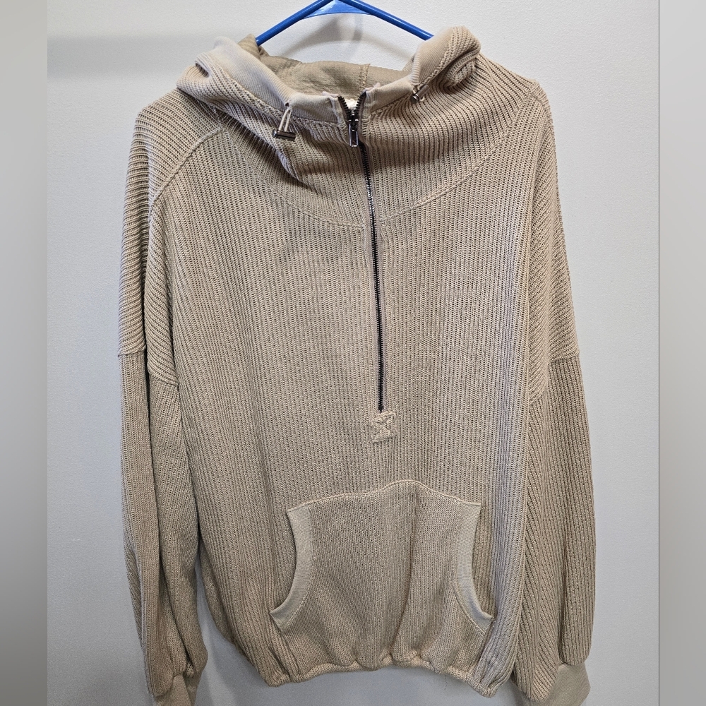 BiBi Men's Zip-Up Beige Sweater